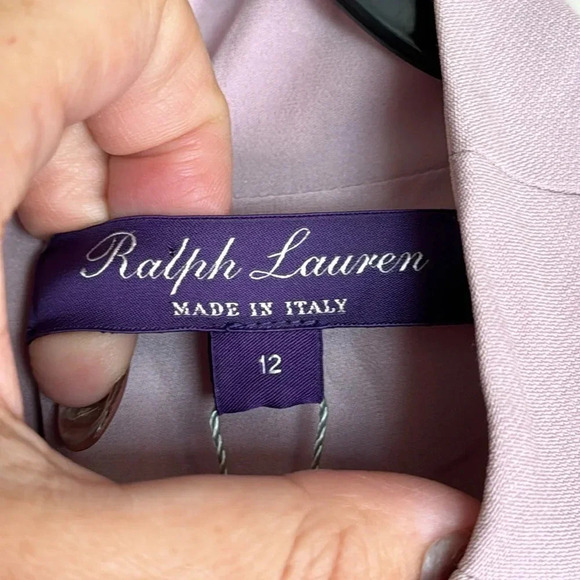NWT Ralph Lauren Purple Label Made in Italy Lilac Midi Dress Wool/Silk Size 12 - Picture 2 of 15